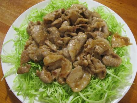 さっぱりポン酢の豚肉生姜焼き
