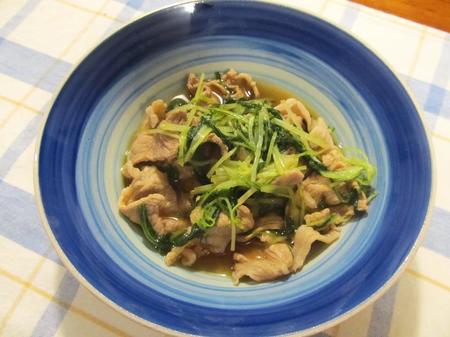 豚小間切れ肉と水菜のハリハリ煮
