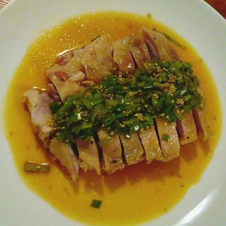 蒸し鶏のレモンねぎ醤油かけ