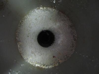 オキシクリーンで排水溝掃除中